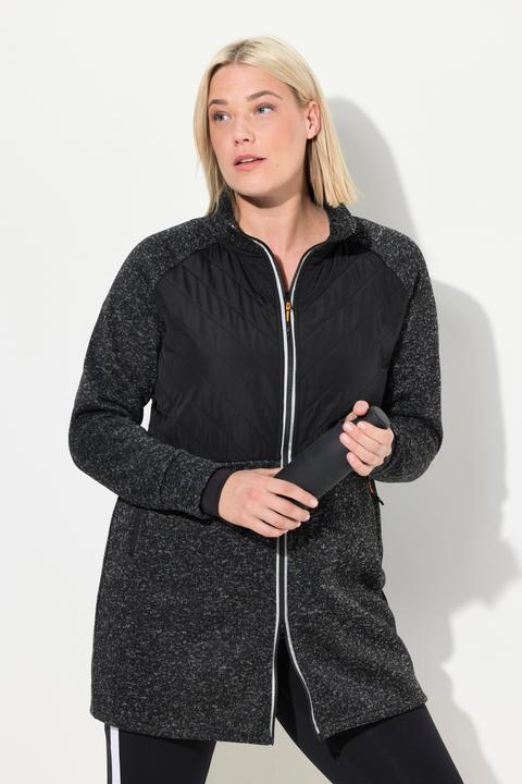 Actual product image Ulla Popken Long Mix Fabric Knit Zip Front Fleece (46, 48)