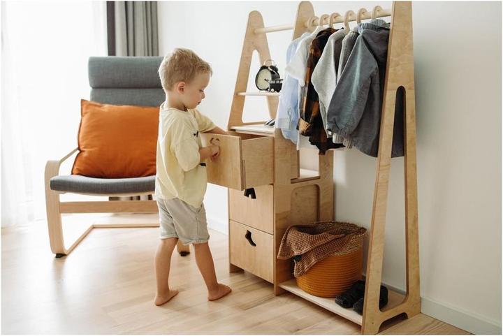 Image du produit Duck Woodworks Porte-manteau pour enfants avec tiroirs