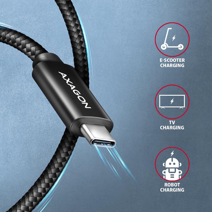Produktbild Axagon BUCM4X-CM10AB NEWGEN USB-C <> USB-C 4 Gen 3x2 Kabel 0,5 m Schwarz (0.50 m, 240 W)