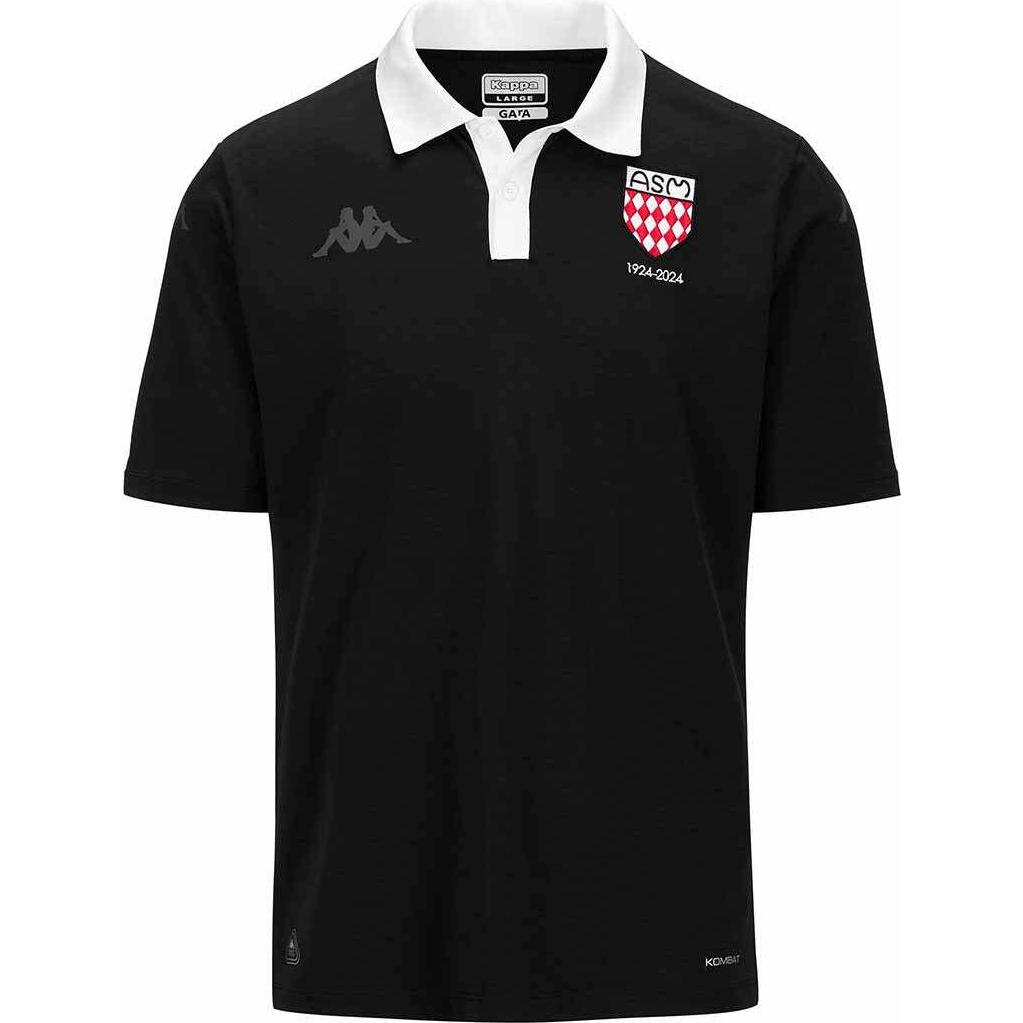 Kappa, Herren, Fussballtrikot, Fourth Trikot AS Monaco 2024/25 (XL), Schwarz, Weiss, XL