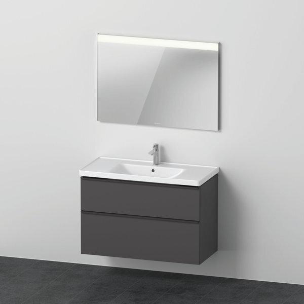 Thumbnail - Duravit, Badmöbelset, D-Neo Möbel-Set, Möbelwaschtisch mit Waschtischunterschrank wandhängend und LED Spiegel, 1000x200