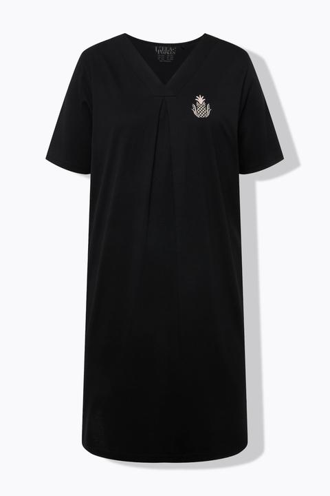 Immagine prodotto Ulla Popken Camicie da notte in confezione doppia con ananas, scollatura a V/rettangolare e mezze maniche (42, 44)