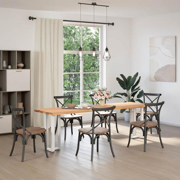 Actual product image VidaXL Bar table legs T-shape 2 pcs. White 60x35x(91-92) cm steel table leg