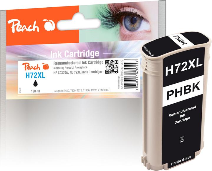 Image du produit Peach Encre HP C9370A, 72XL photo noir (CF)