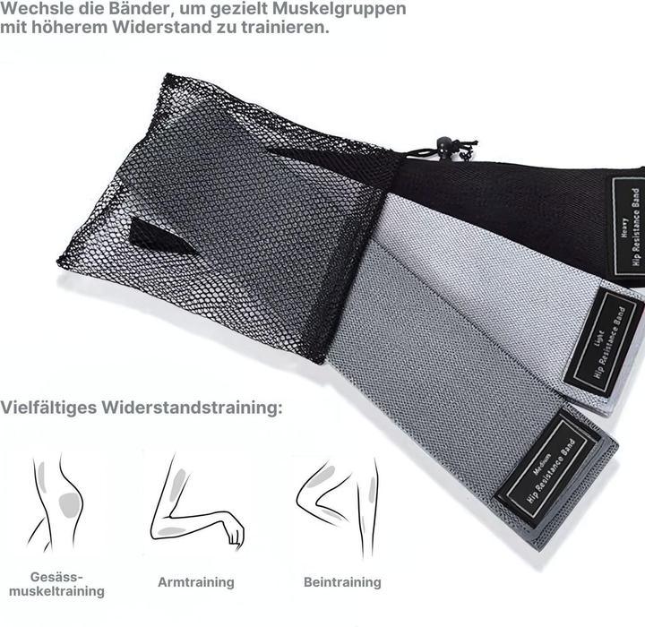 Image du produit Hermex Booty-Band Hip-Resistance-Band Glute-Band Bande d'entraînement Bande de fitness (0.37 m, Léger, Moyen, Fort)