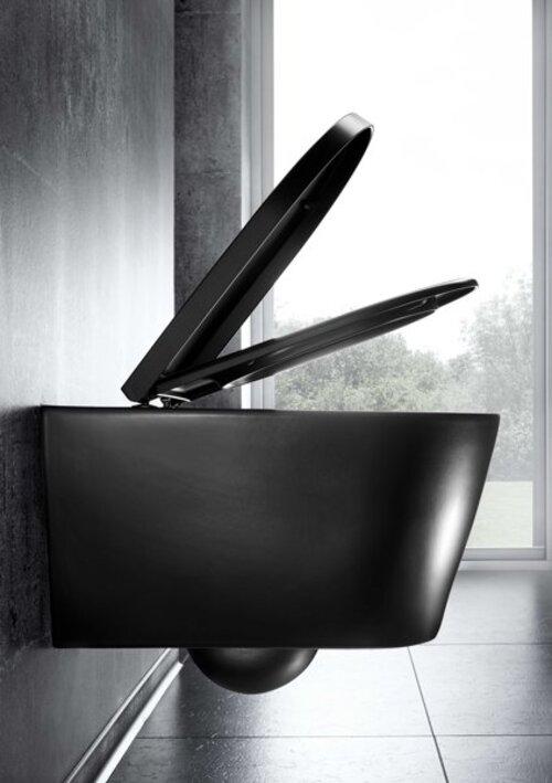Image du produit Laufen WC suspendu KARTELL sans rebord, chasse d'eau basse position noir mat