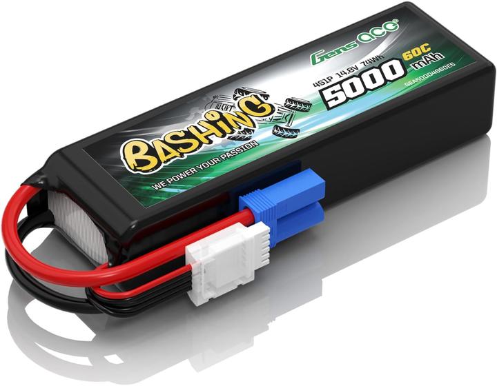 Actual product image Gens Ace Accumulator LiPo Bashing 5000mAh 14.8V 4S1P 60C EC5 (14.80 V, 5000 mAh)