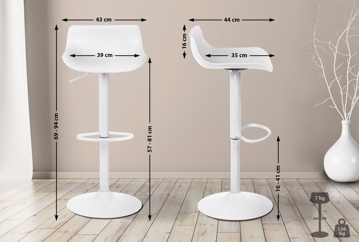 Actual product image CLP Aveiro bar stool, white