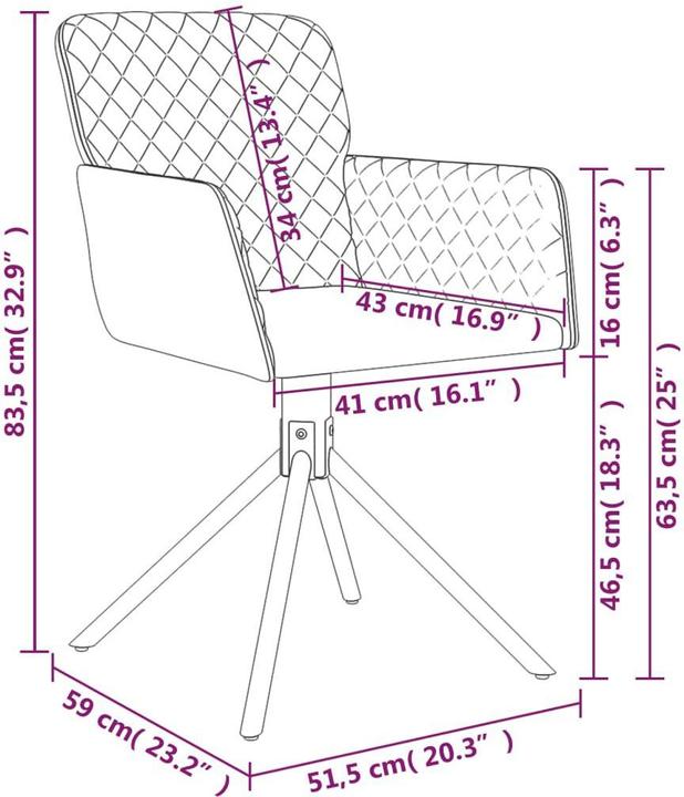 Immagine prodotto vidaXL drehbarer Esszimmerstuhl