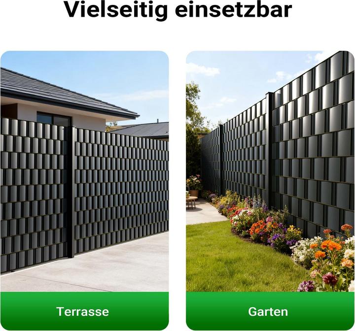 Produktbild Wiltec Sichtschutz Streifen 35mx19cm PVC 650g/m² 20 Clips Zaunfolie