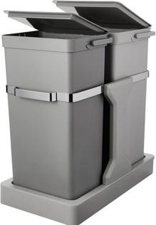 Image du produit EKO Poubelle 15+20L Gris Deko Duo à encastrer (35 l)