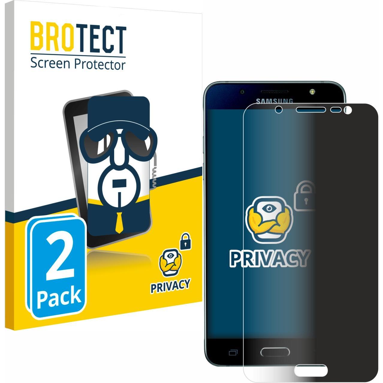 BROTECT Sichtschutzfolie Anti-Spy Privacy Folie Blaulicht-Schutz (2 Stück, Samsung Galaxy J5 (2016)), Smartphone Schutzf...