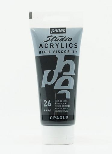 Actual product image Pebeo Studio Acrylics Fine Acrylic (Martian Black, 100 ml)
