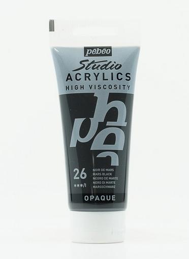 Actual product image Pebeo Studio Acrylics Fine Acrylic (Martian Black, 100 ml)