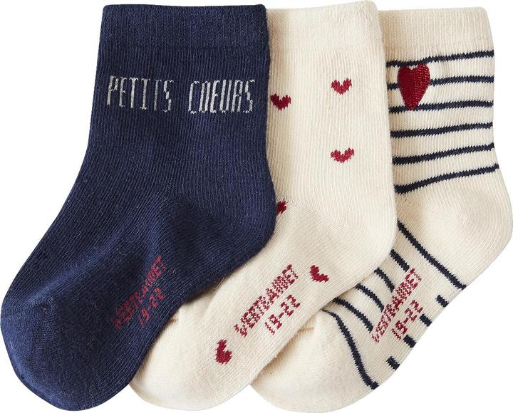 Immagine prodotto Vertbaudet Confezione da 3 calzini da bambina con cuoricini (confezione da 3, 18)