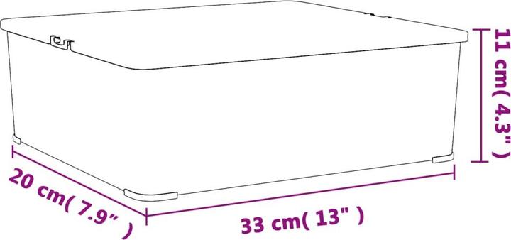 Produktbild VidaXL Aufbewahrungsboxen 12 Stk. Kunststoff 5 L Stapelbar (33 x 30 x 11 cm, 5 l)