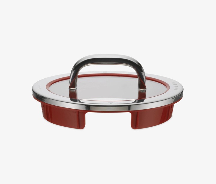 Produktbild WMF Topfdeckel 16cm Glasdeckel Function 4 Silikon Glas Edelstahl rot (16 cm, Metall, Glas)