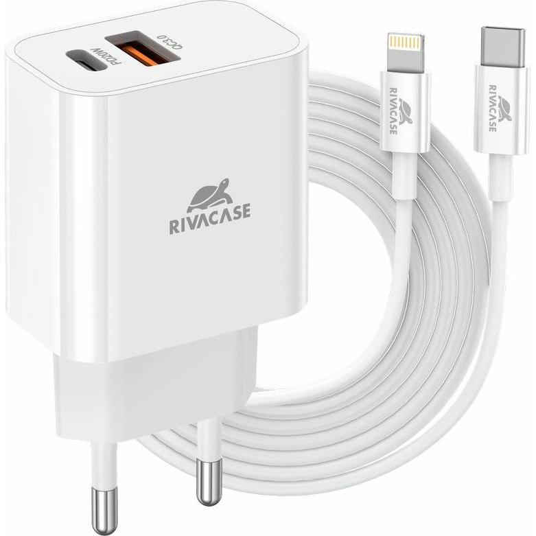 Rivacase MOBILE CHARGER WALL/WHITE PS4102 WD5 (20 W), USB Ladegerät, Weiss