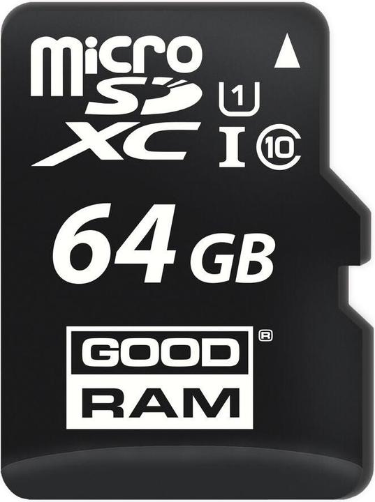 Produktbild Goodram Microcard M1AA + adapter (64 GB, microSDXC, U1, UHS-I)