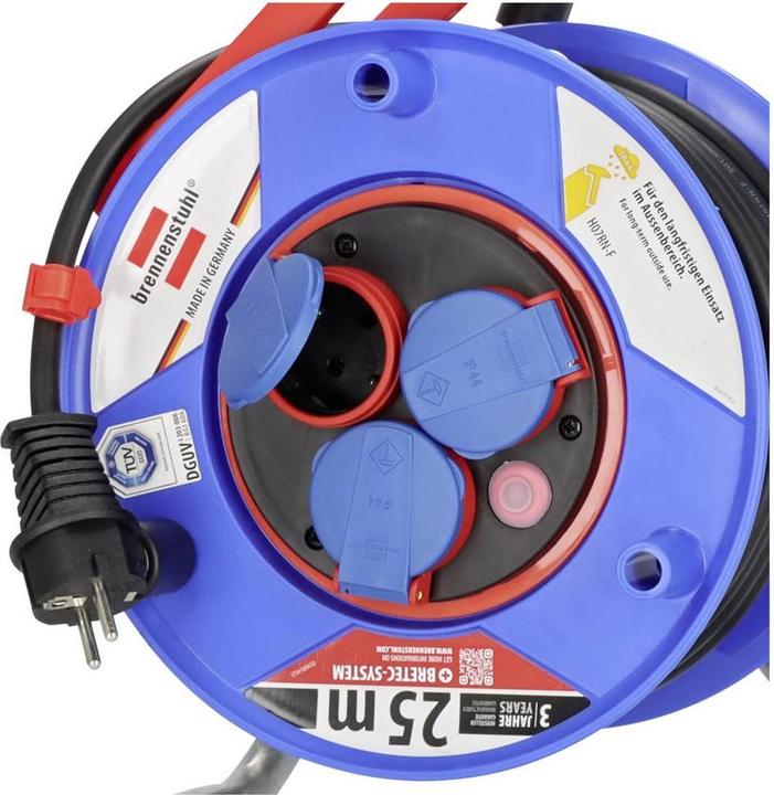 Produktbild Brennenstuhl Schuko IP44 anti twist cable reel 25m (25 m, 1.50 mm²)