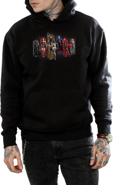 Immagine prodotto Justice League Movie Team Hexagons Felpa con Cappuccio Uomo (XXL)