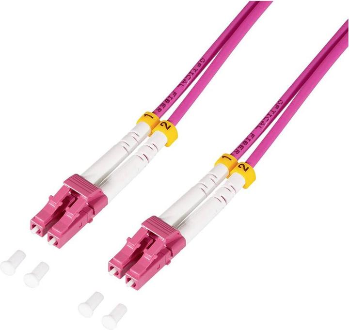 LogiLink Steel-reinforced fibre optic patch cable OM4, duplex LC/UPC - LC/UPC, 15 m (15 m)