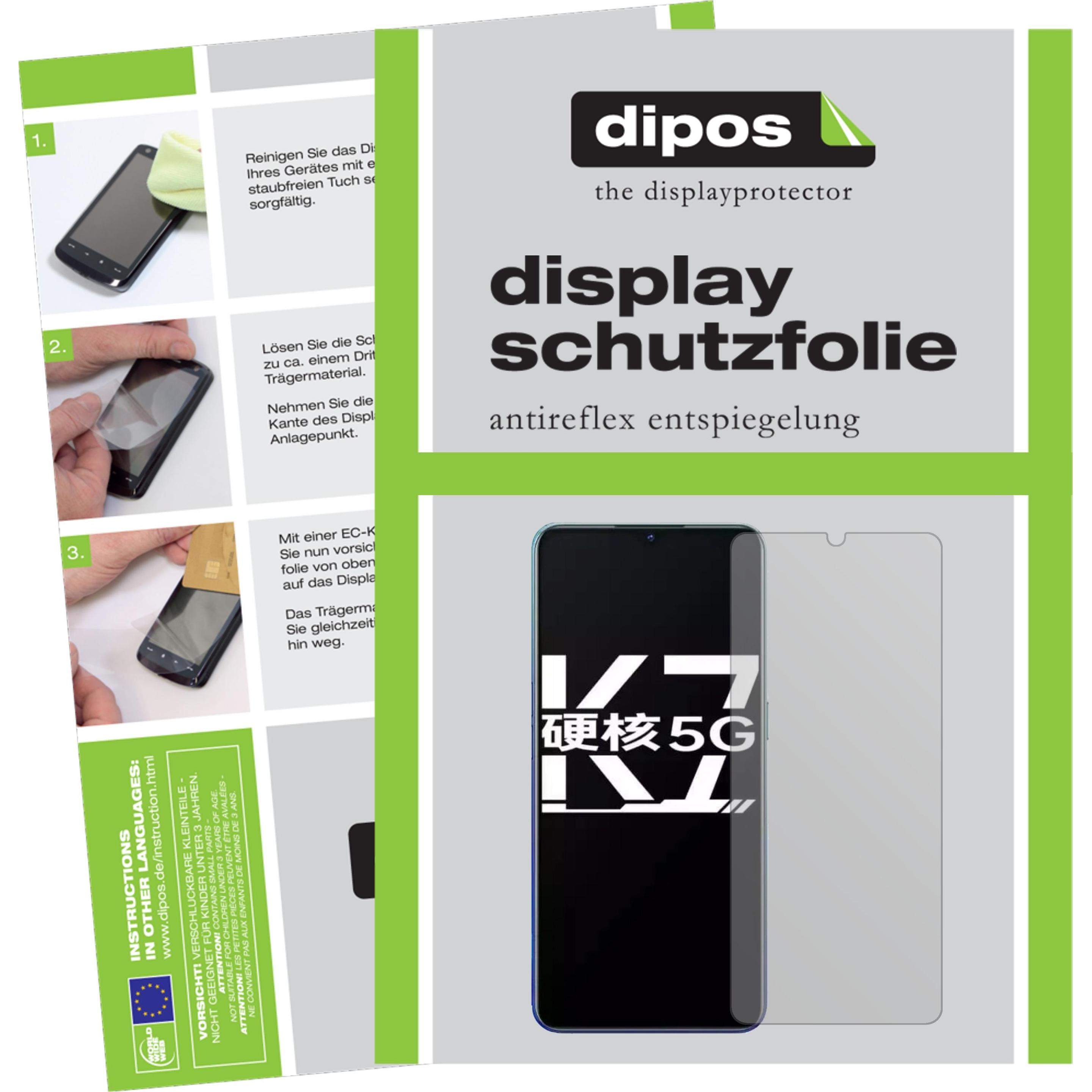 Dipos Displayschutzfolie Antireflex (5 Stück, Oppo K7 5G), Smartphone Schutzfolie, Transparent