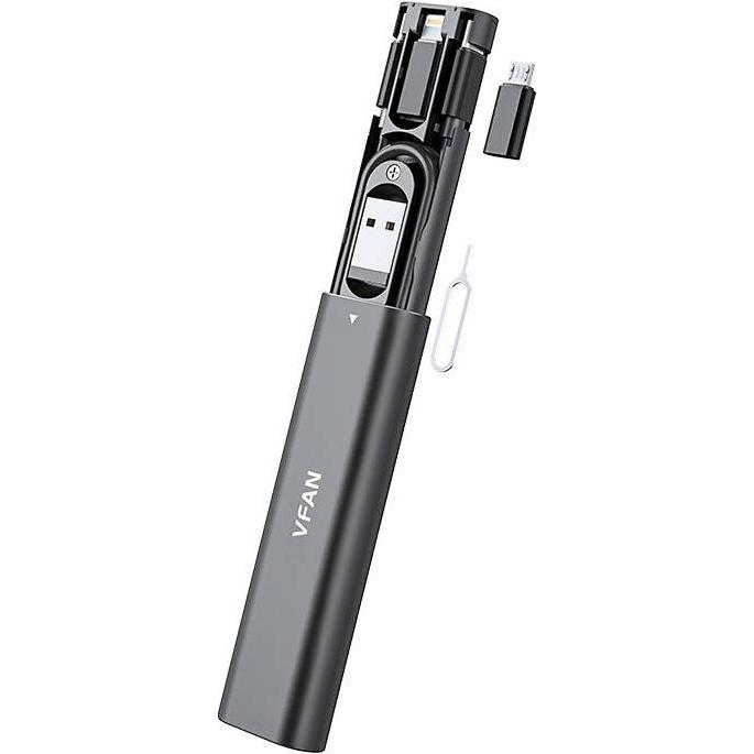 Vipfan Set of GSM accessories 7in1 + multifunctional case, X18 (black) (0.30 m), USB Kabel