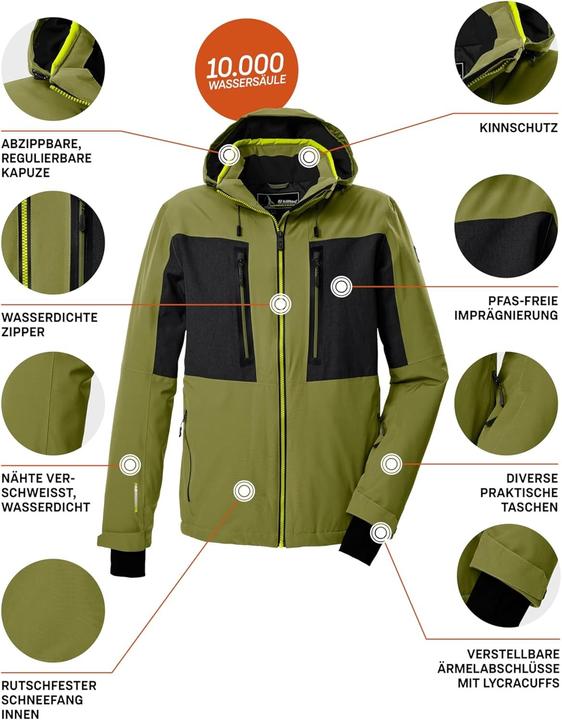 Immagine prodotto Killtec Giacca da Sci con Cappuccio Staccabile e Paraneve (XL)