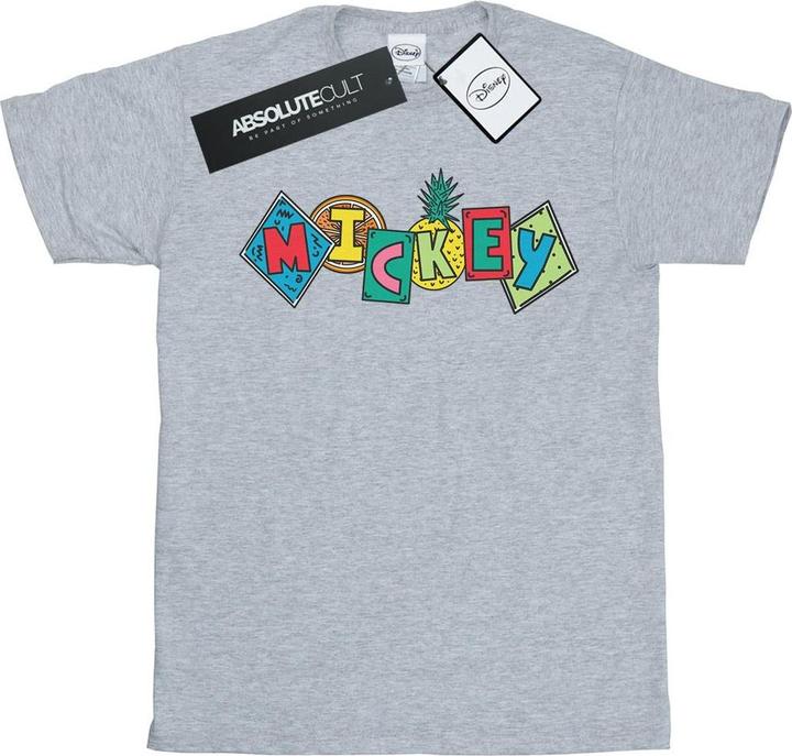 Actual product image Disney Womens/Ladies Mickey Mouse Fruit Blocks Cotton Boyfriend T-Shirt (XXL)