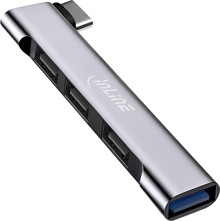 InLine Slim USB-C hub, 4-port, USB 3.0 + 3x USB 2.0, slim design (USB-C, 4 Ports)