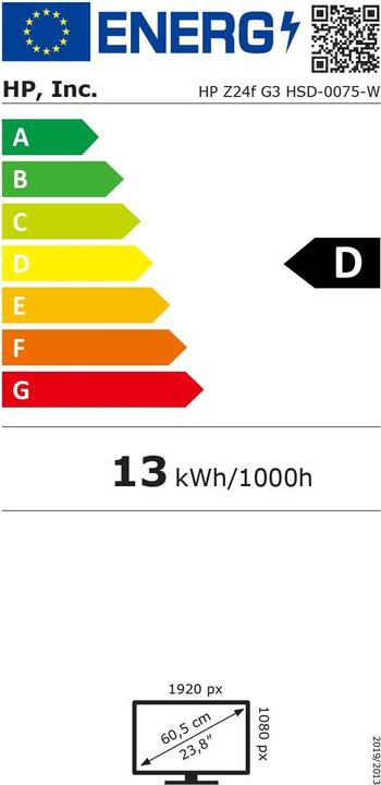 Label énergétique HP Z24f G3 (1920 x 1080 pixels, 23.80")