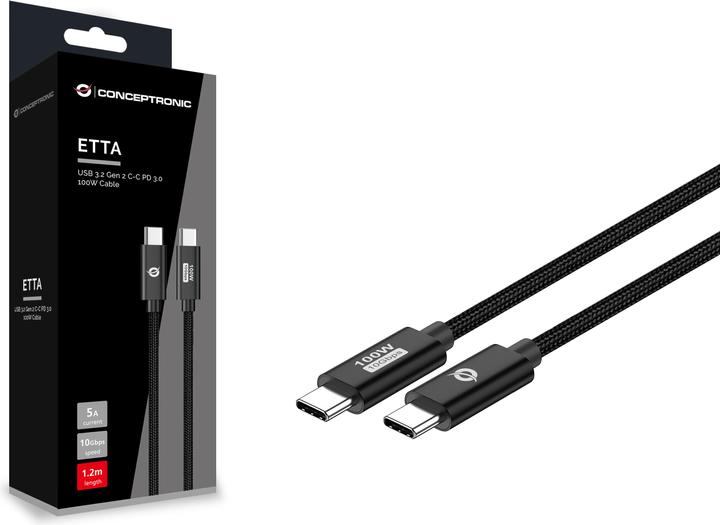 Productafbeelding Conceptronic Kabel USB-C 3.0 -> C St/St 1.20m 5A 10Gbps bw (1.20 m, USB 3.2 Gen 2)