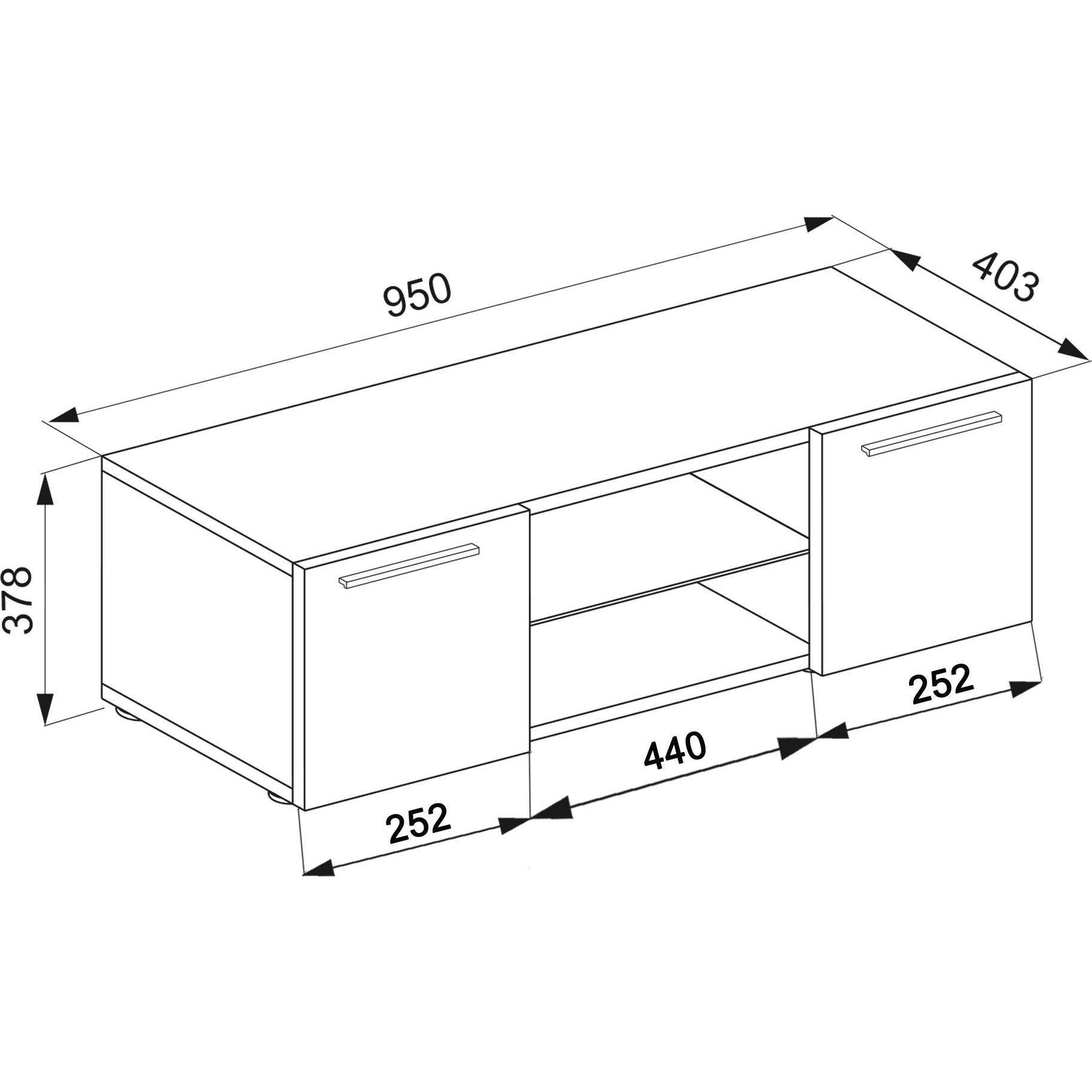 Thumbnail - VCM, TV Möbel, Holz TV Lowboard Fernsehschrank Lowina (115 x 36 x 40 cm)