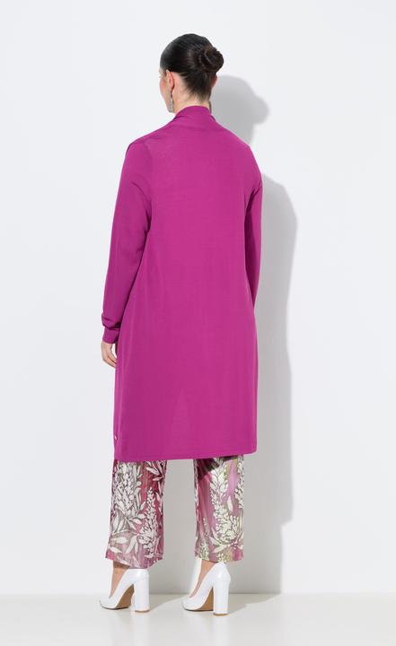 Produktbild Ulla Popken Long-Strickjacke, Stehkragen, offene Form, Langarm (50)