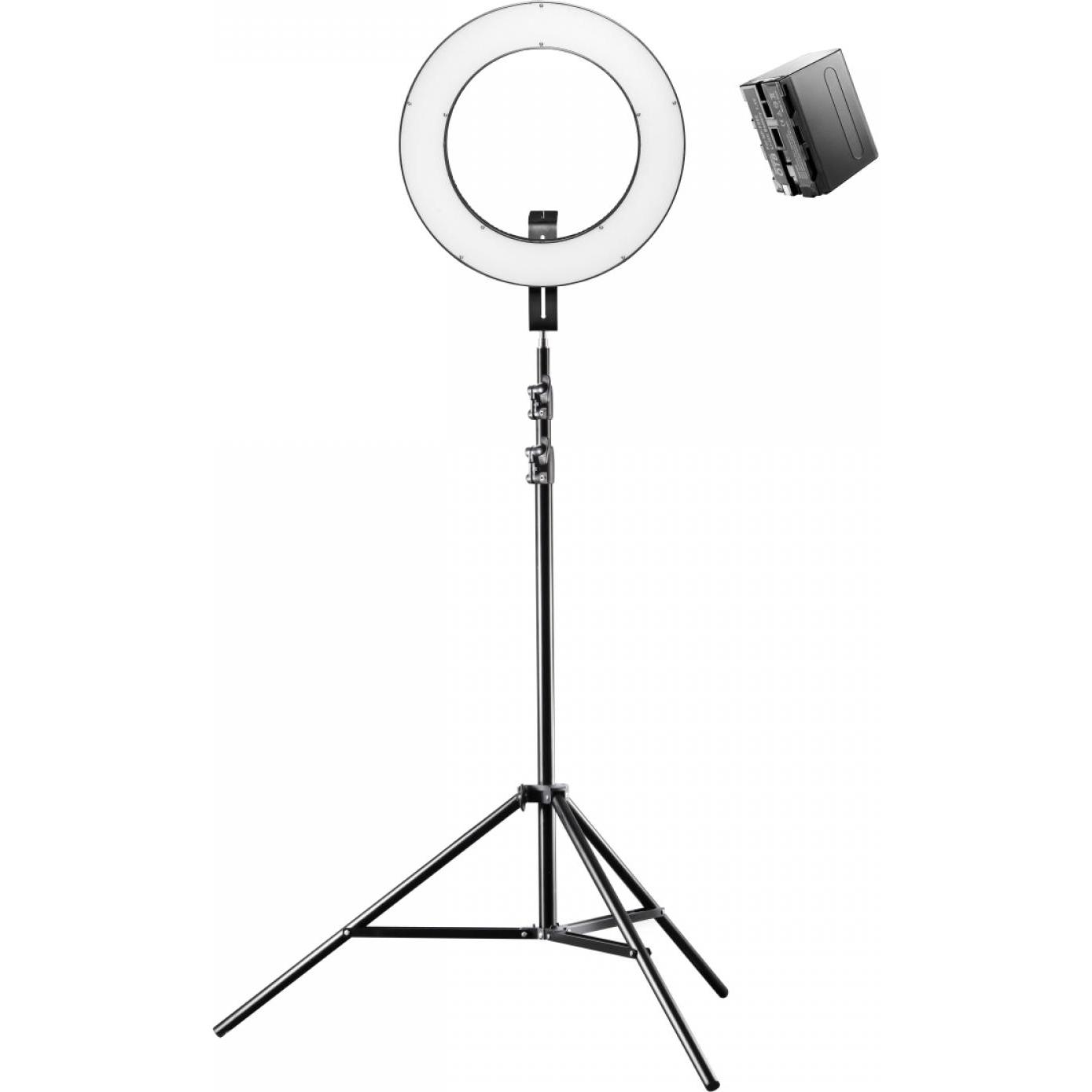 Walimex pro pro LED 380 Bi Color (Ringleuchte), Dauerlicht, Schwarz, Weiss
