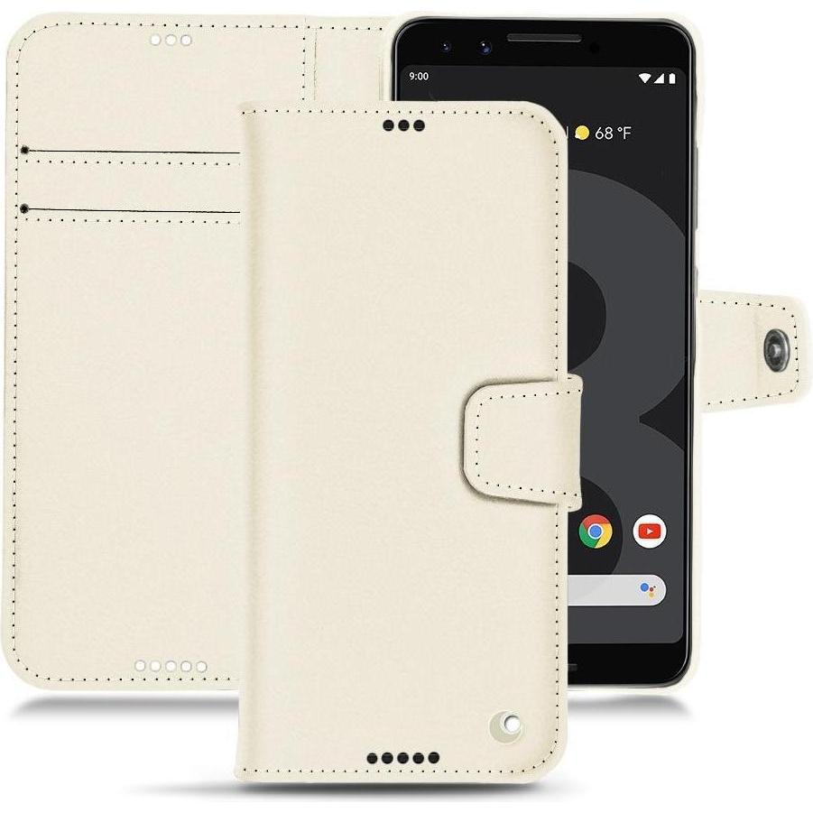 Noreve Lederschutzhülle Wallet (Google Pixel 3 XL), Smartphone Hülle, Weiss