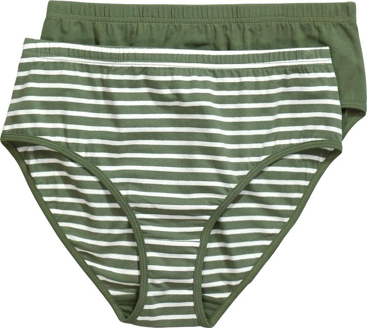 Produktbild Ulla Popken Midislips, 2er-Pack, Ringel/einfarbig (62, 2er Pack)