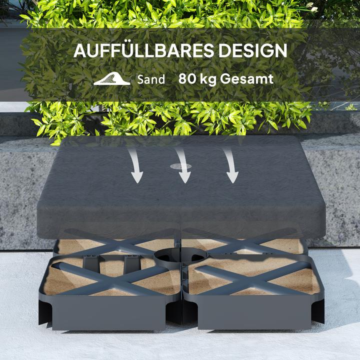 Produktbild Outsunny Schirmgewichte Kunststoff, Polyester Schwarz
