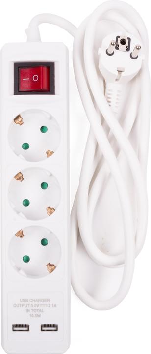 Actual product image Benson Electric Extension socket 3-way + earth + 3 x 1.5 + switch (3x, CEE 7/3, 1.50 m)