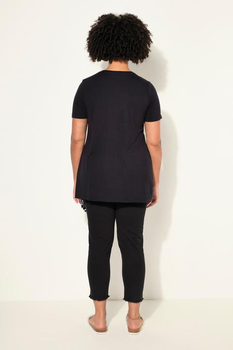 Image du produit Miamoda T-Shirt, Classic Fit, Streifen, Pailleten, Zipfelsaum (44)