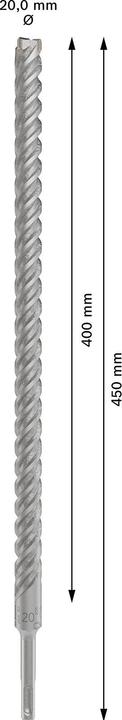 Actual product image Bosch Zubehör PRO SDS plus-5X hammer drill bit, 20 x 400 x 450 mm (up to 20 millimetres)