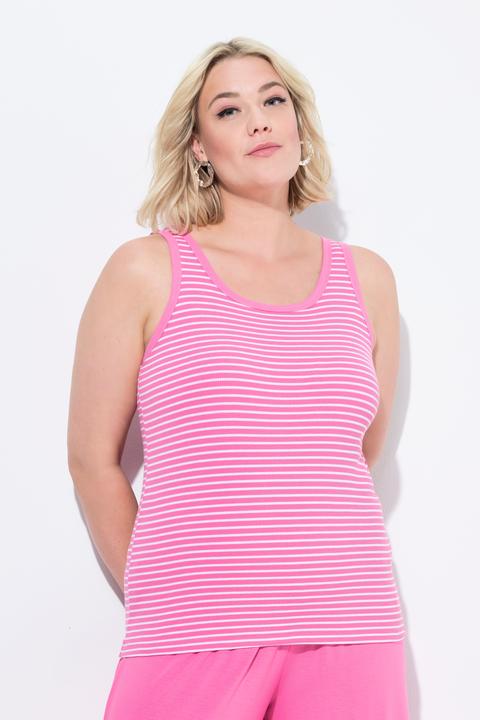 Immagine prodotto Ulla Popken Top a righe dal taglio smanicato con reggiseno integrato e scollo rotondo (58)