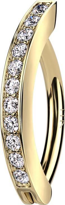 Image du produit Star Piercing Banane pliable 14k or bouclier cristaux argent (sans laiton, Or 14k)