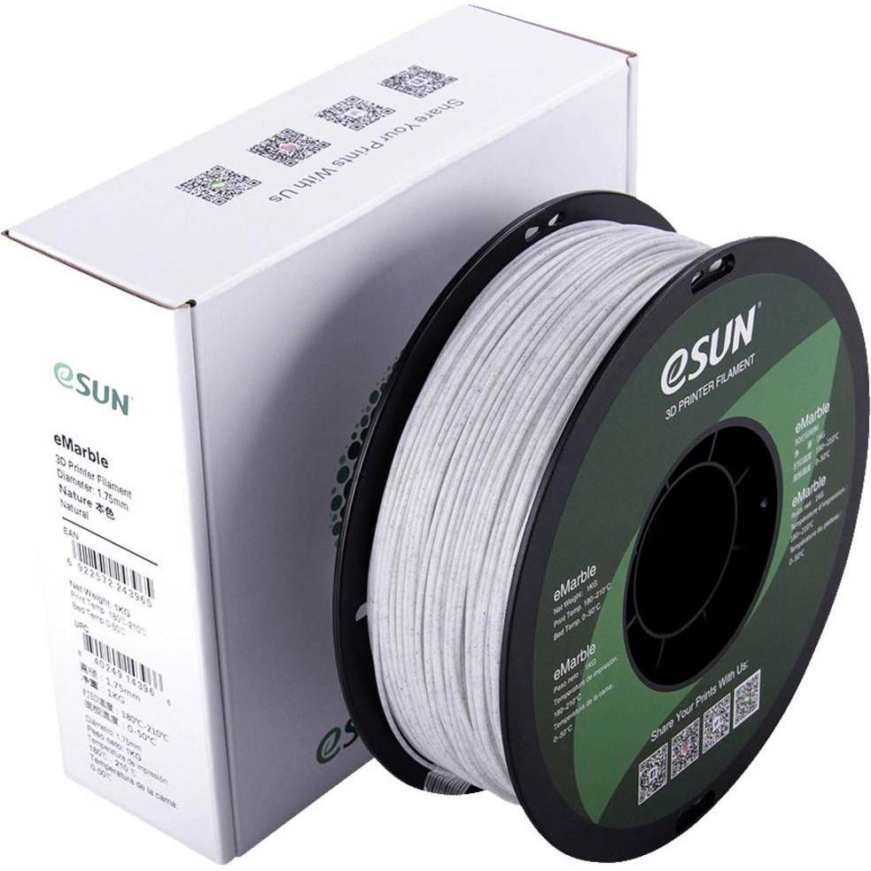 eSUN eMarble Filament (PLA, 1.75 mm, 1000 g, Weiss), 3D Filament, Weiss