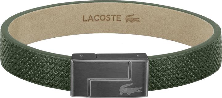 Lacoste Green leather bracelet Monogram Leather 2040186 - Length: 17.5 cm (17.50 cm, Leather)