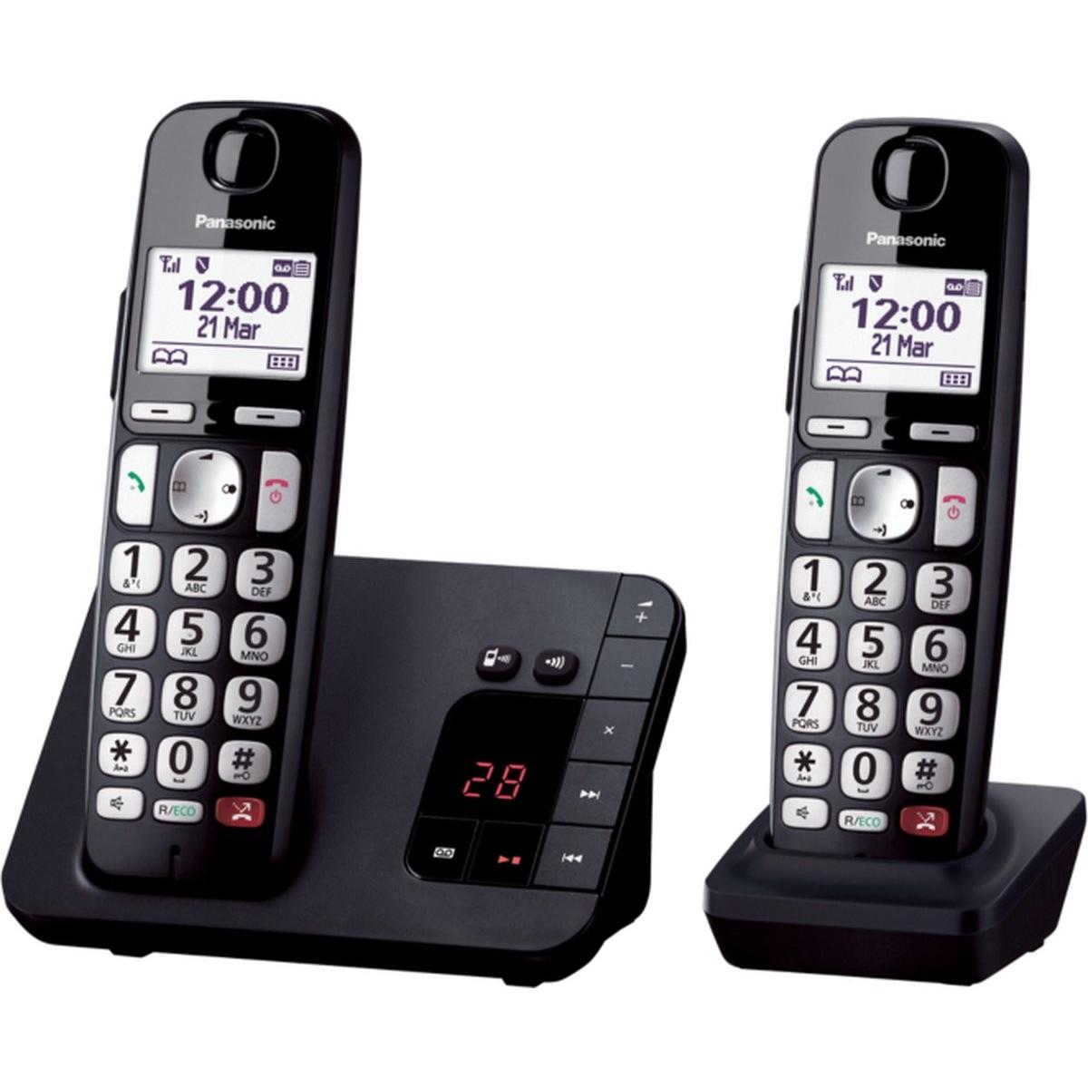 Panasonic KX-TGE262NLB telefoon DECT-telefoon Nummerherkenning Zwart, Telefon, Schwarz