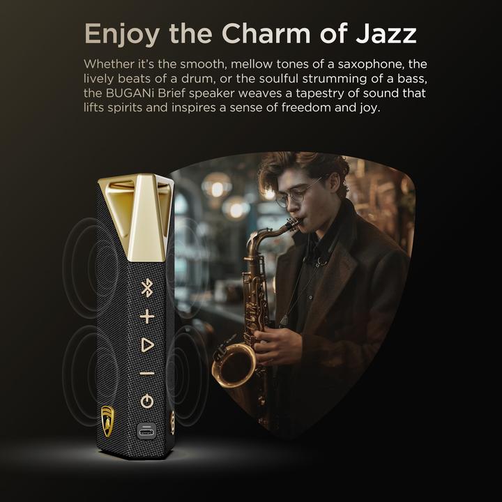 Produktbild Bugani Brief Bluetooth-Lautsprecher black+gold (3.50 h)
