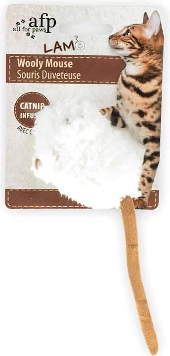Productafbeelding All for Paws AFP Kattenspeeltje Lamswol Wollige Muis (Speel muis kat)