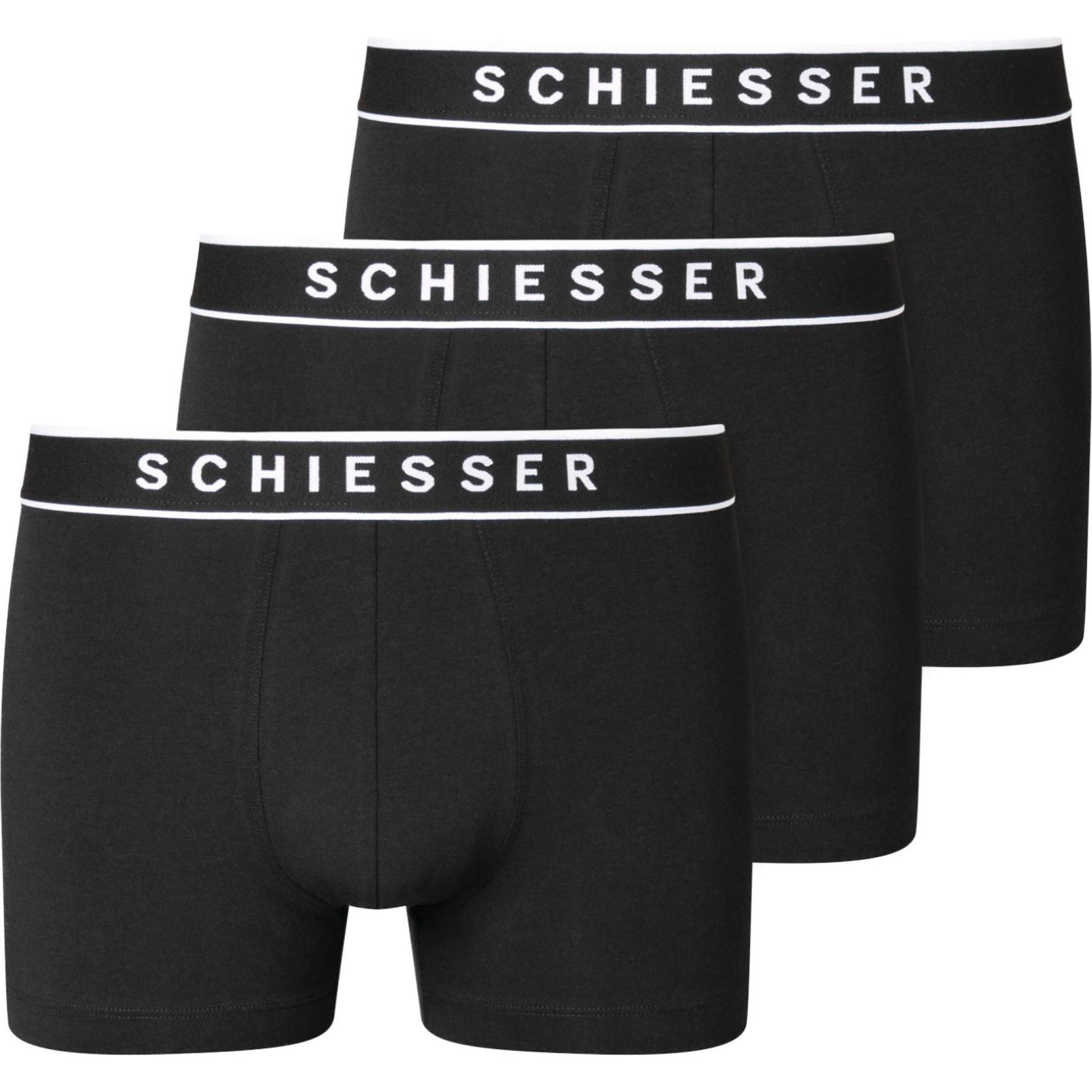 Schiesser, Herren, Unterhosen, Boxershorts, Schwarz, (5, 3er Pack)